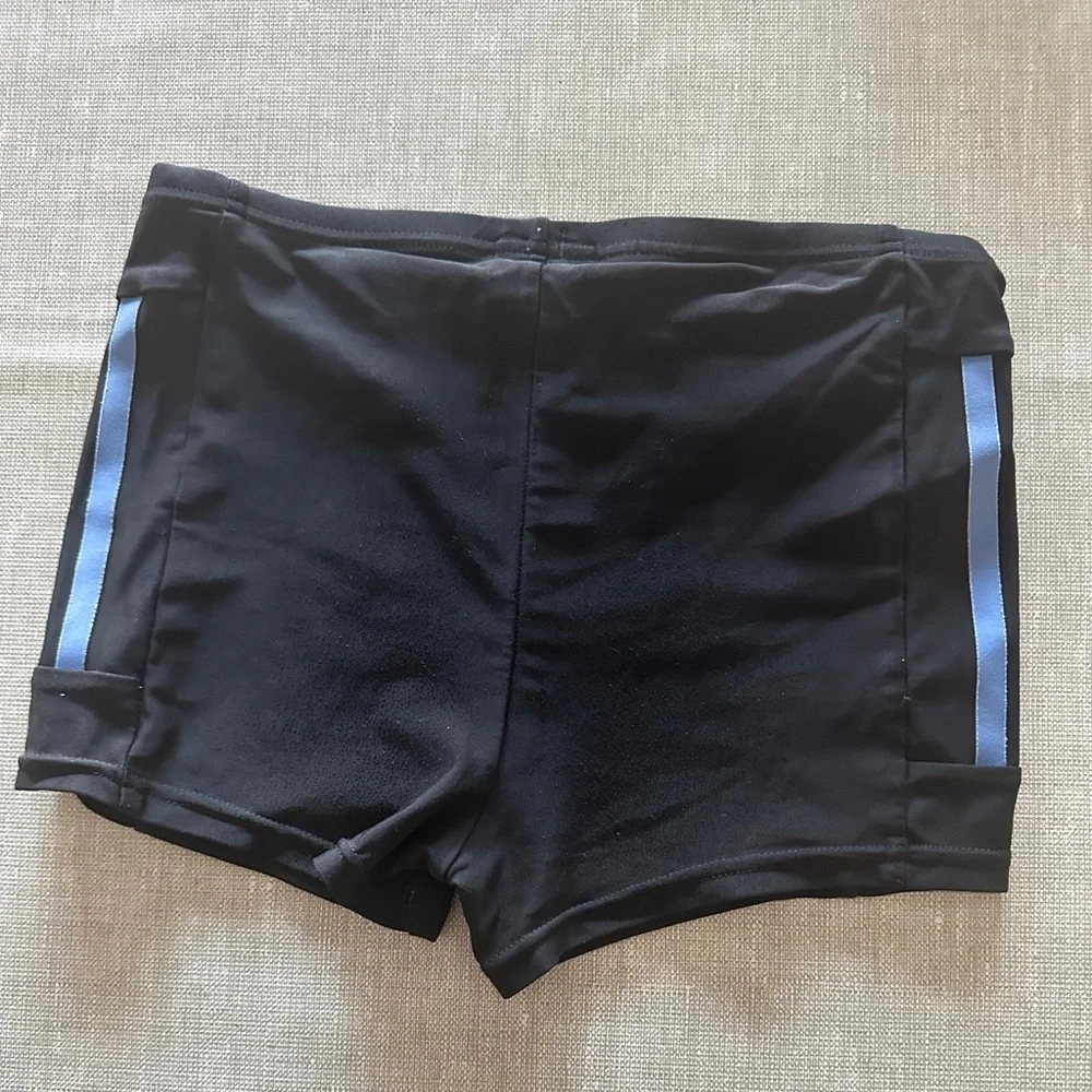 Adidas Kids 3-Stripe Swim/Training Shorts – Black & Blue (Size 11–12Y / 152)